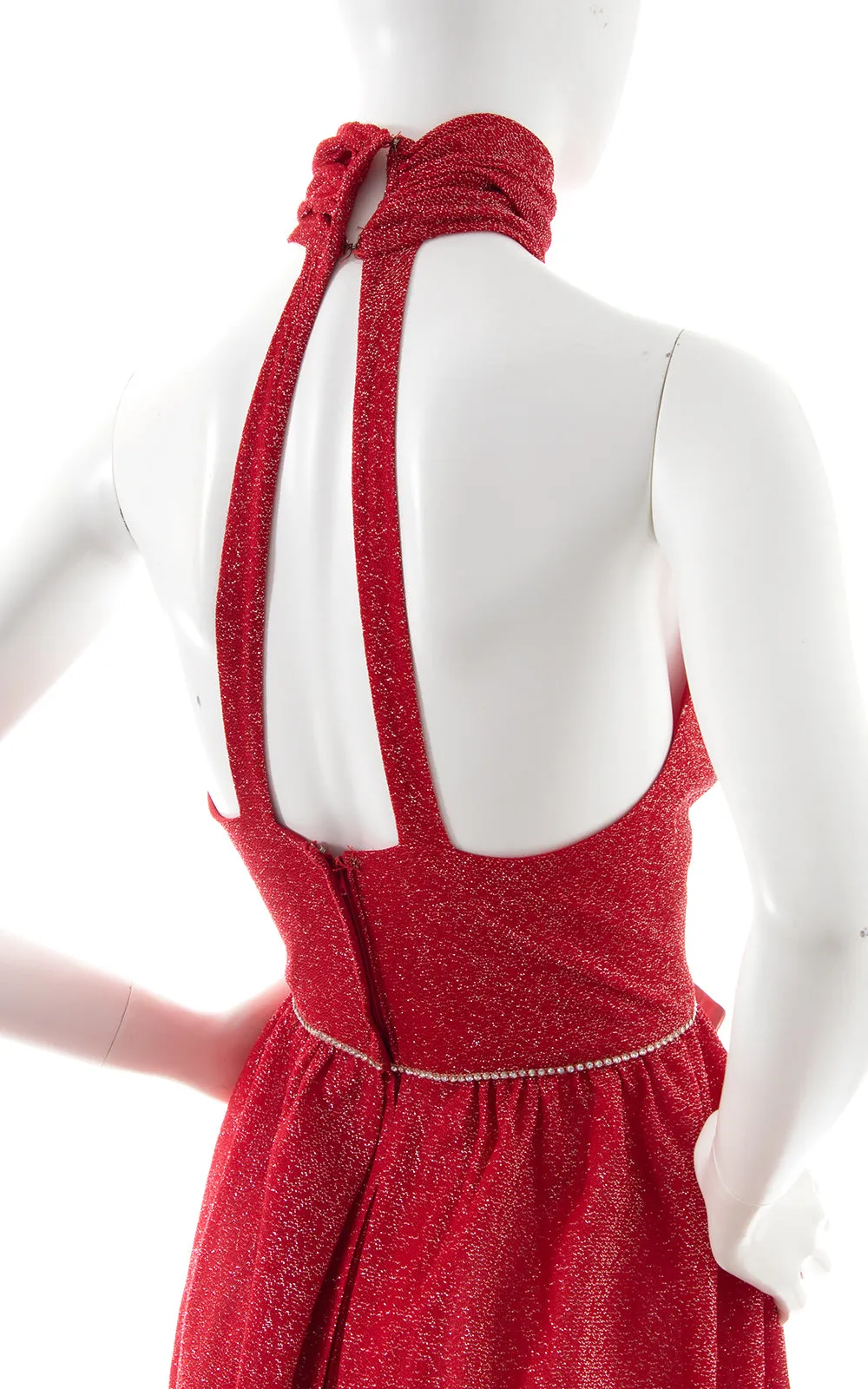 1970s Metallic Red Palazzo Jumpsuit | small/medium