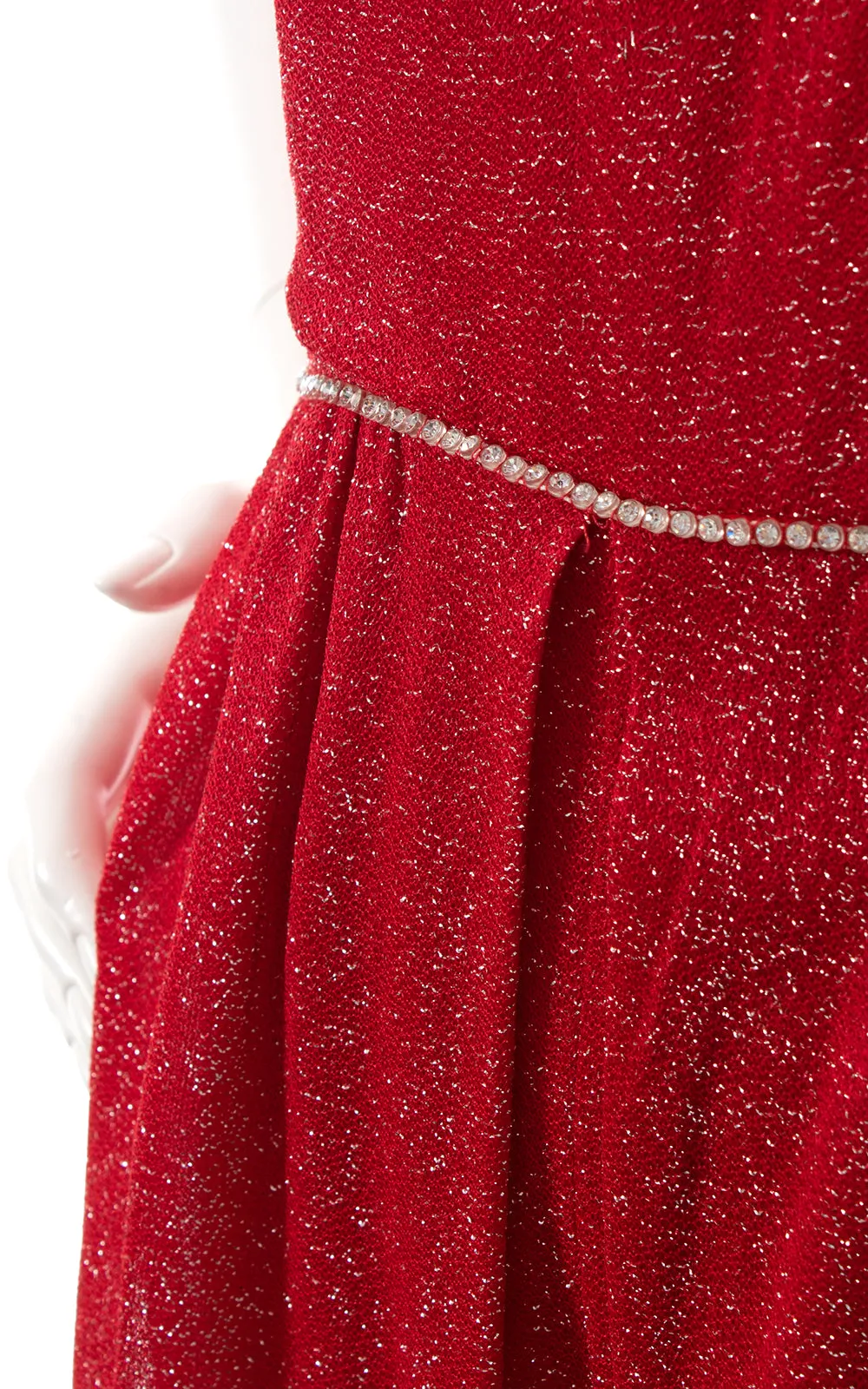 1970s Metallic Red Palazzo Jumpsuit | small/medium