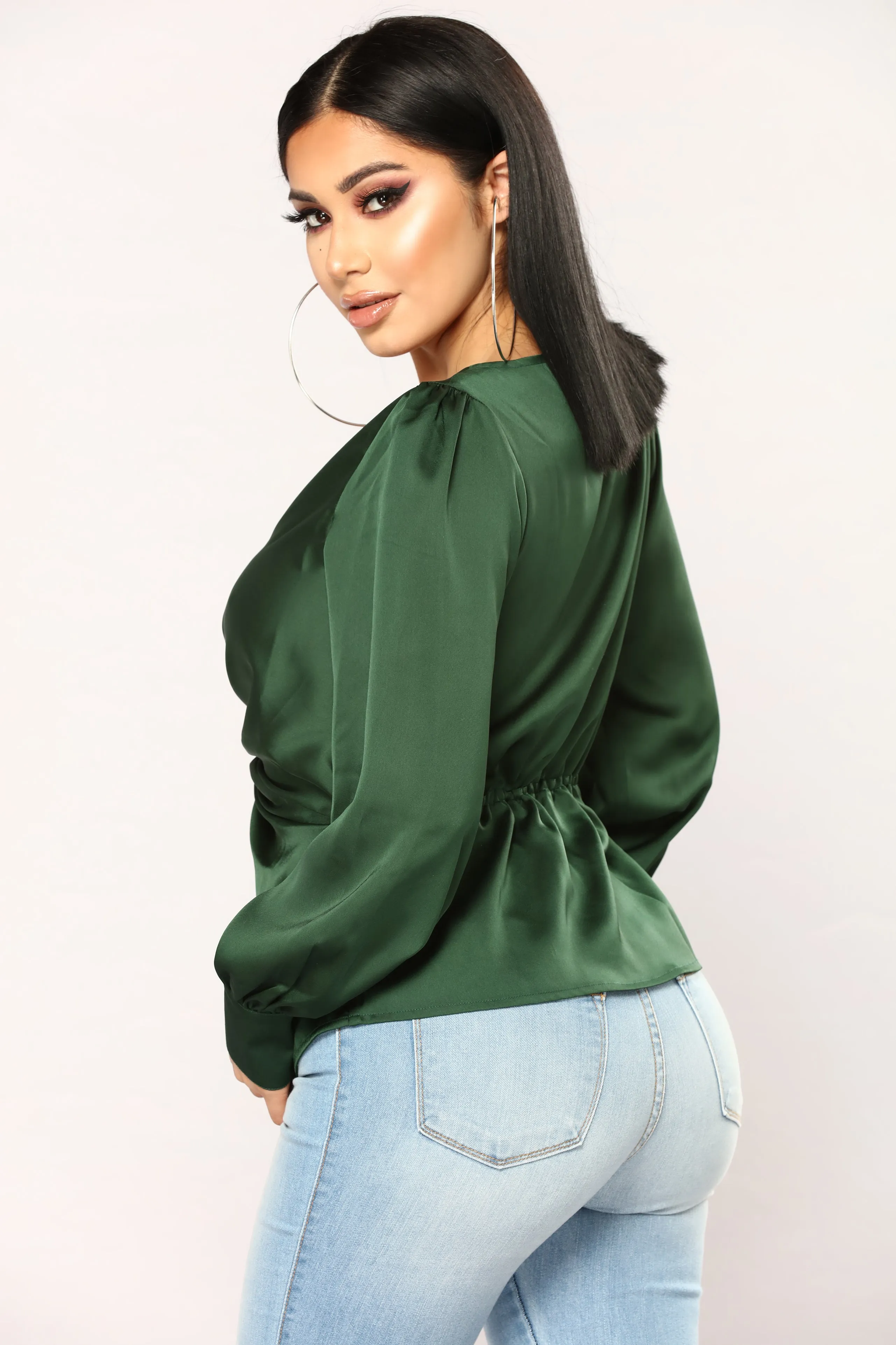 A List Twist Top - Hunter Green