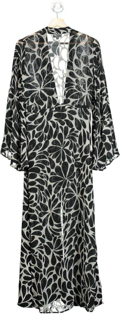 Alexandra Miro Black and White Floral Print Maxi Dress UK XS