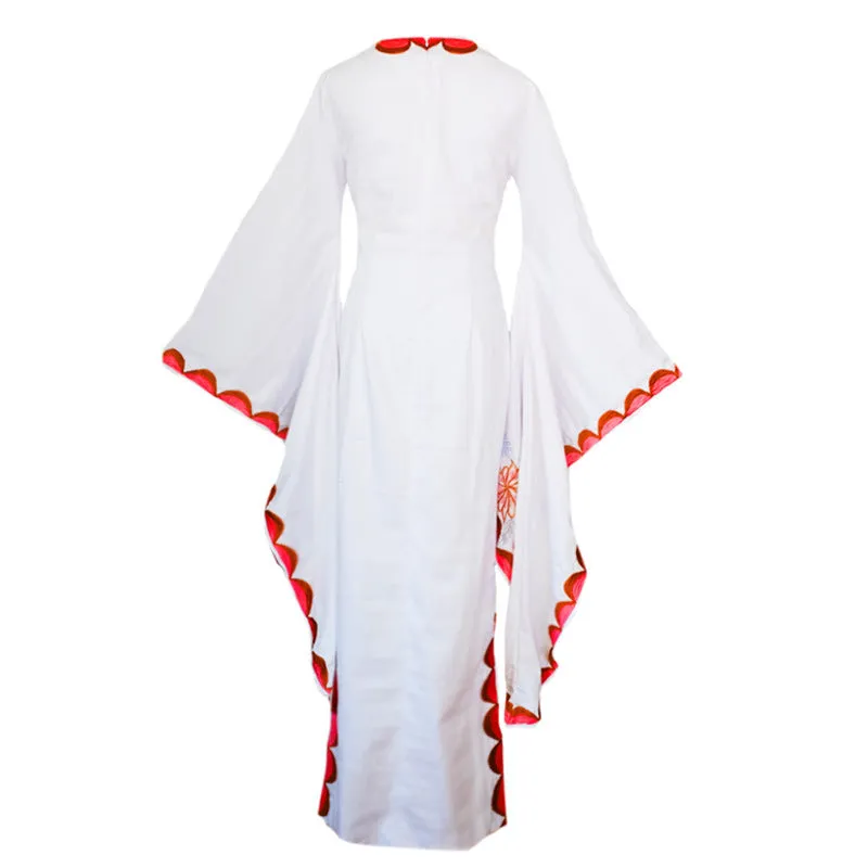 Bohemian Irregular Bat Long Sleeve Printed Dress Maxi Dress