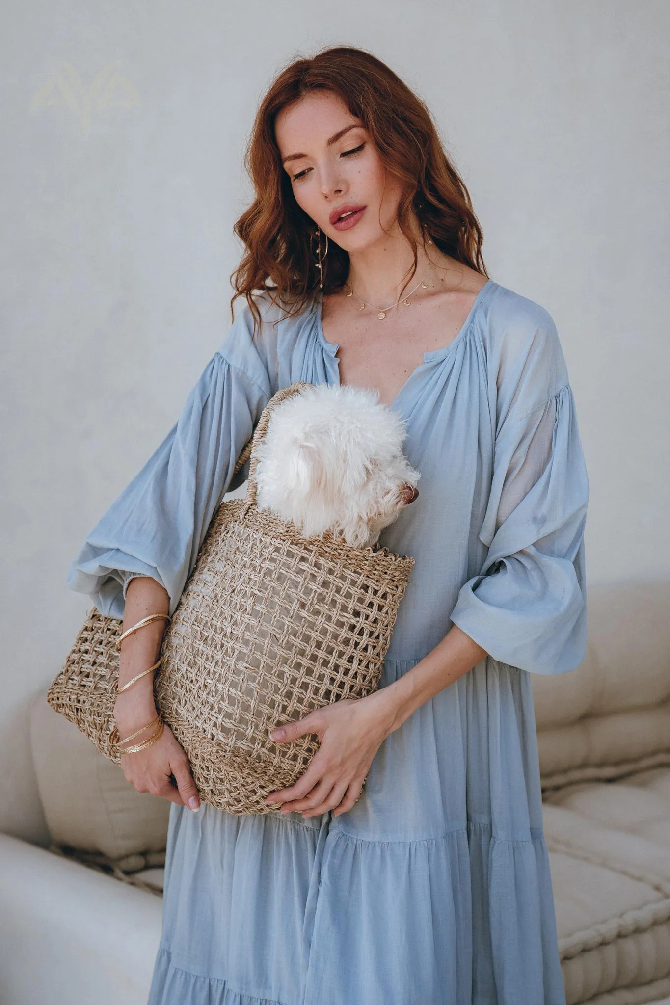 Boho Dress for Women • Sky Blue Bohemian Prom Dress • Light Summer Dress