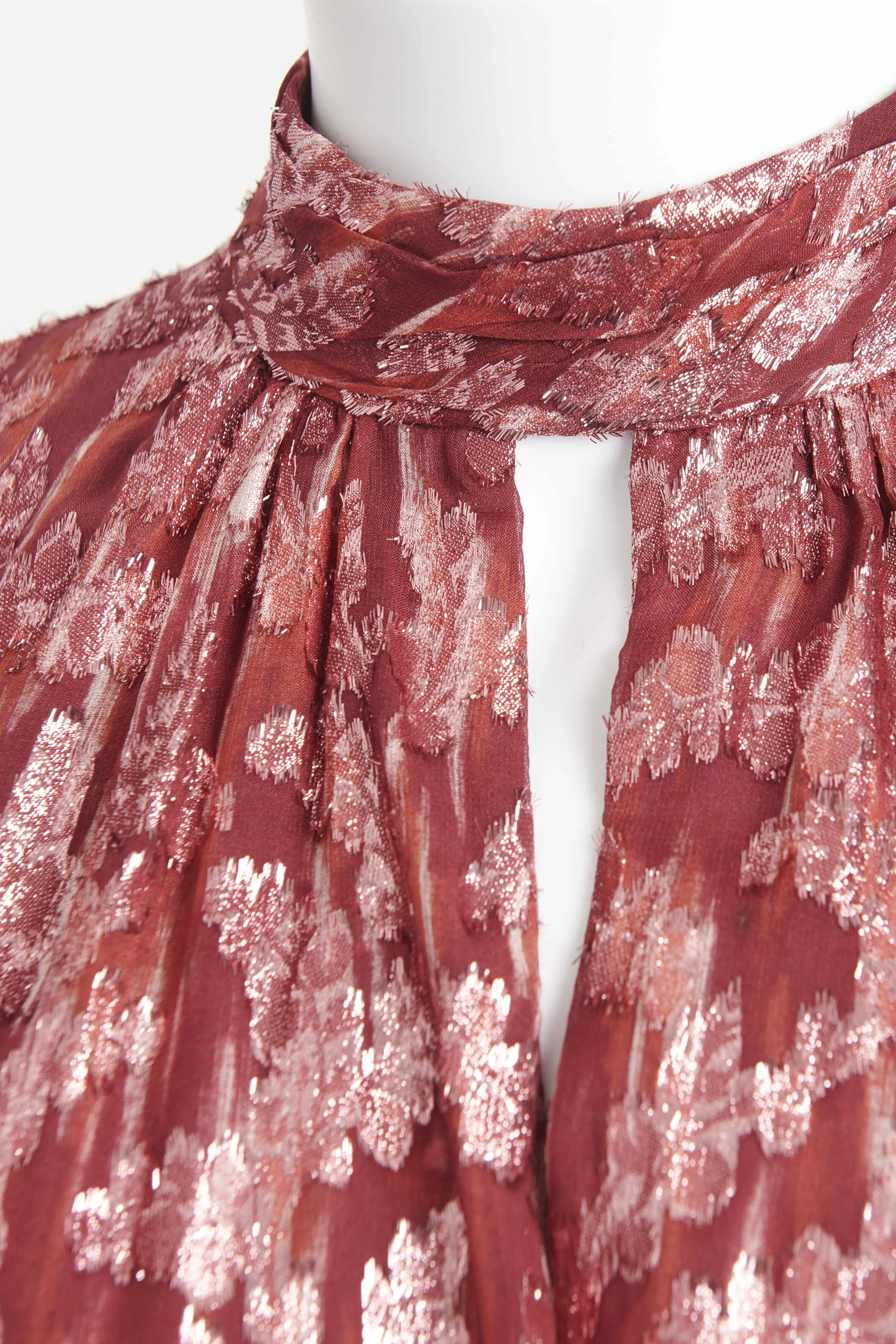 Burgundy Metallic Preowned Mini Dress