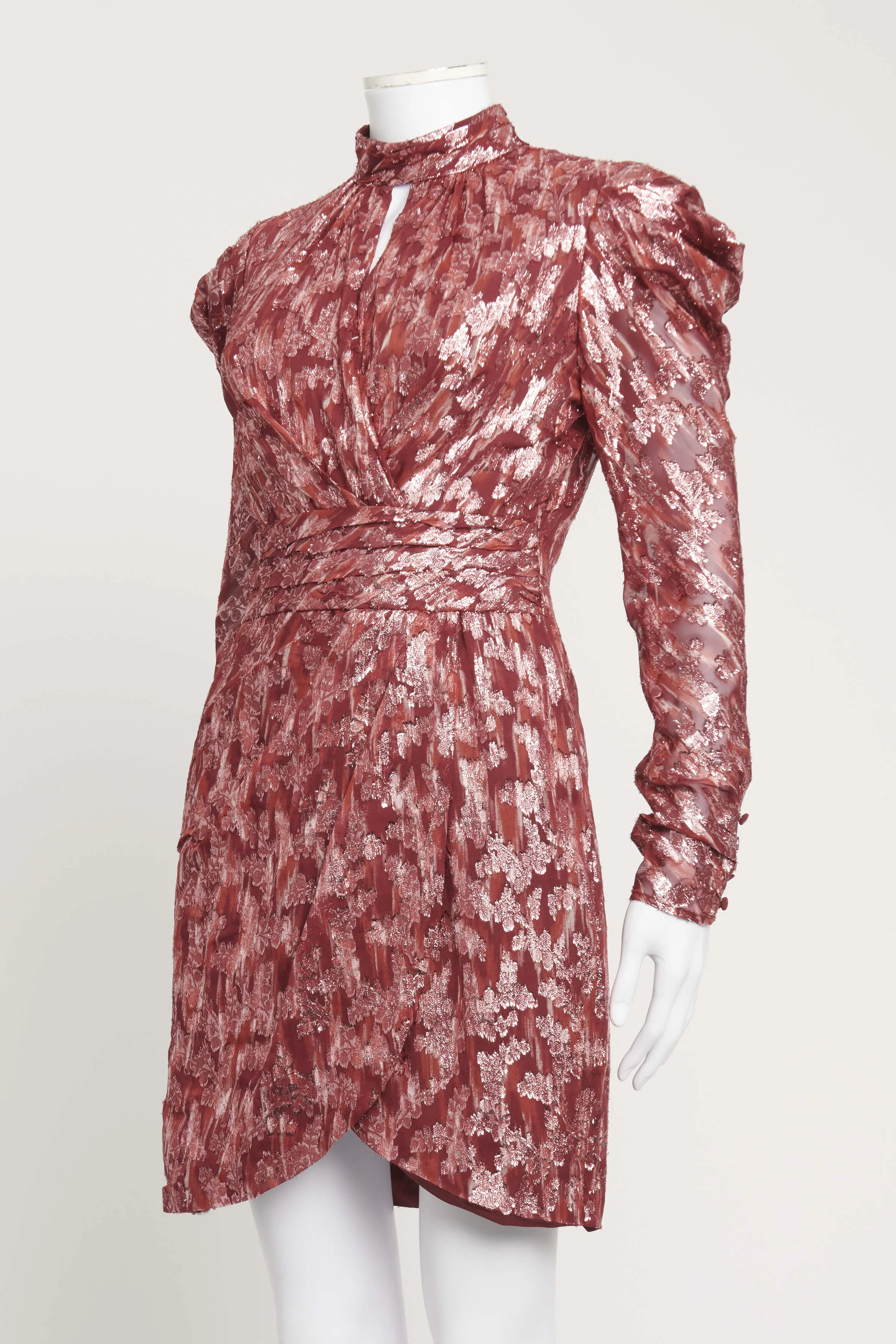 Burgundy Metallic Preowned Mini Dress