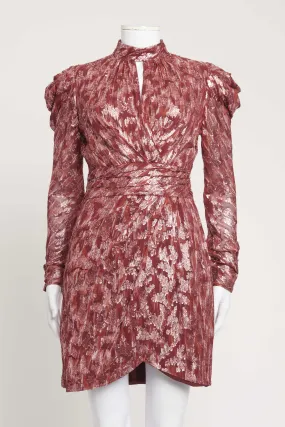 Burgundy Metallic Preowned Mini Dress