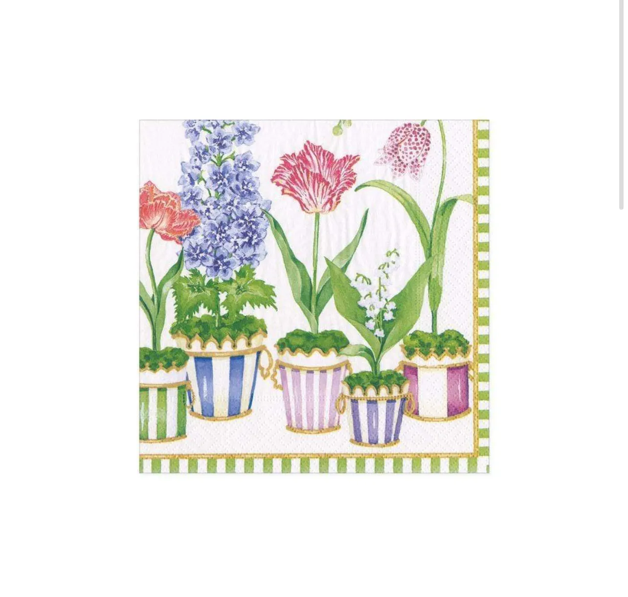 Caspari cachepot flowers cocktail napkins