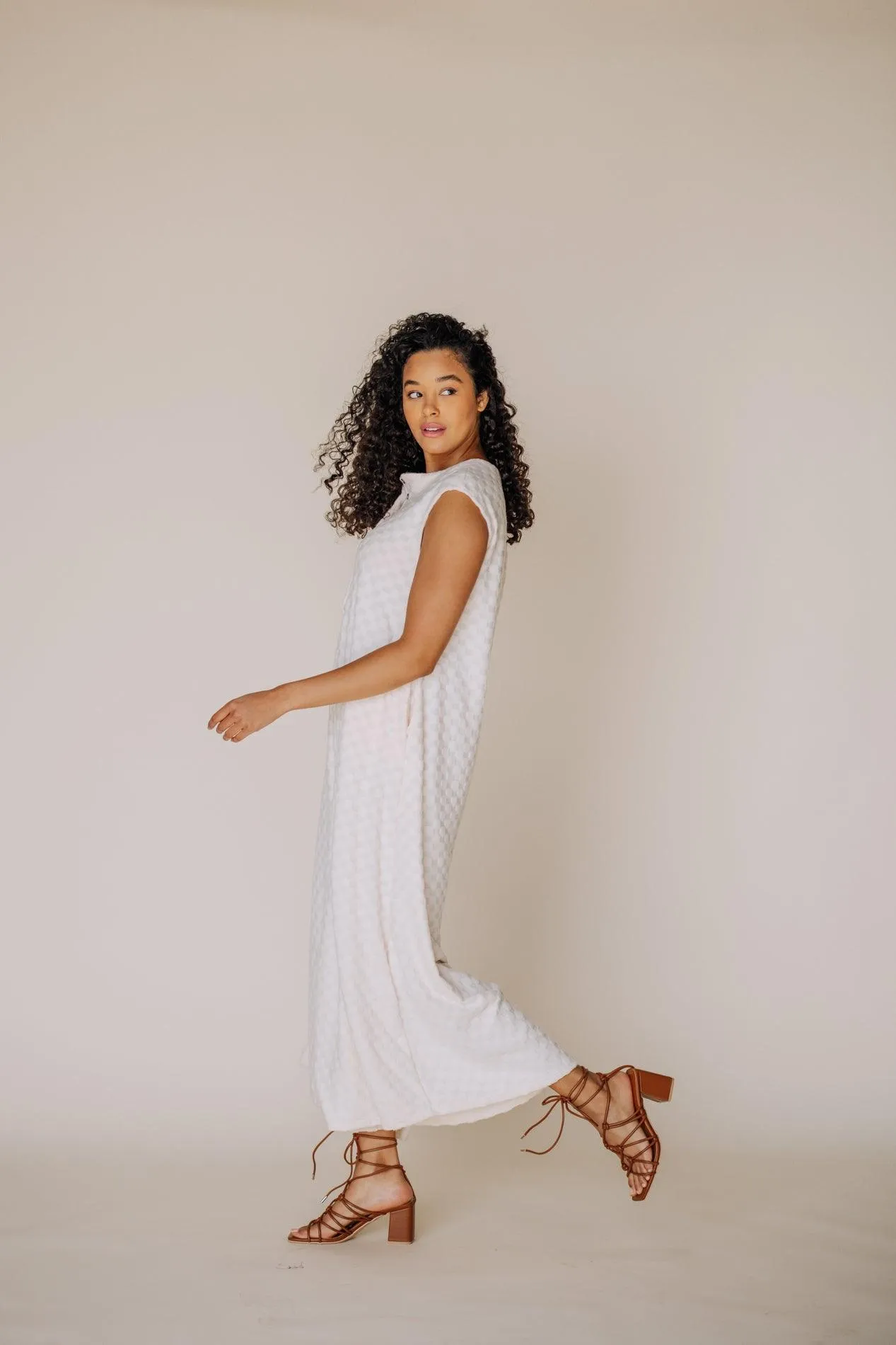 Christina Wide Leg Brushed Jumpsuit