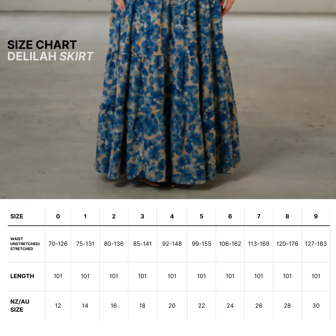 Delilah Skirt - Blue Floral