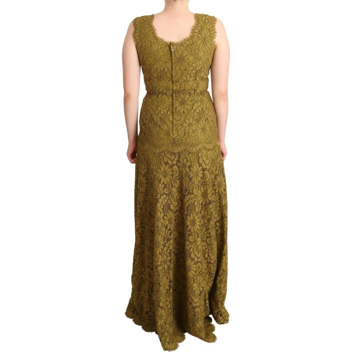 Dolce & Gabbana Elegant Lace Floor-Length Sleeveless Gown