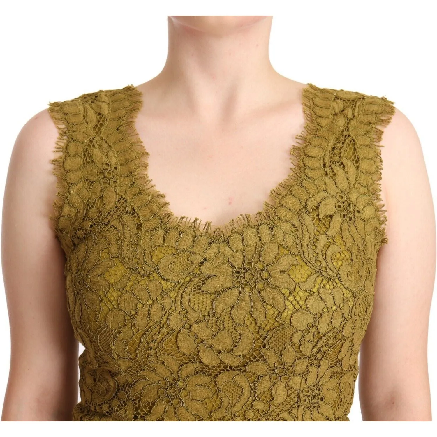 Dolce & Gabbana Elegant Lace Floor-Length Sleeveless Gown