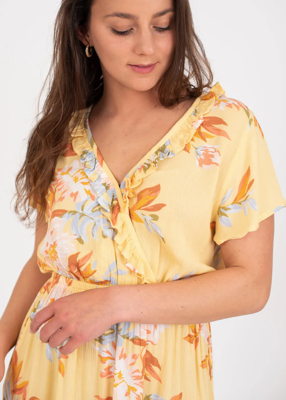 First Sight Floral Ruffle Dress