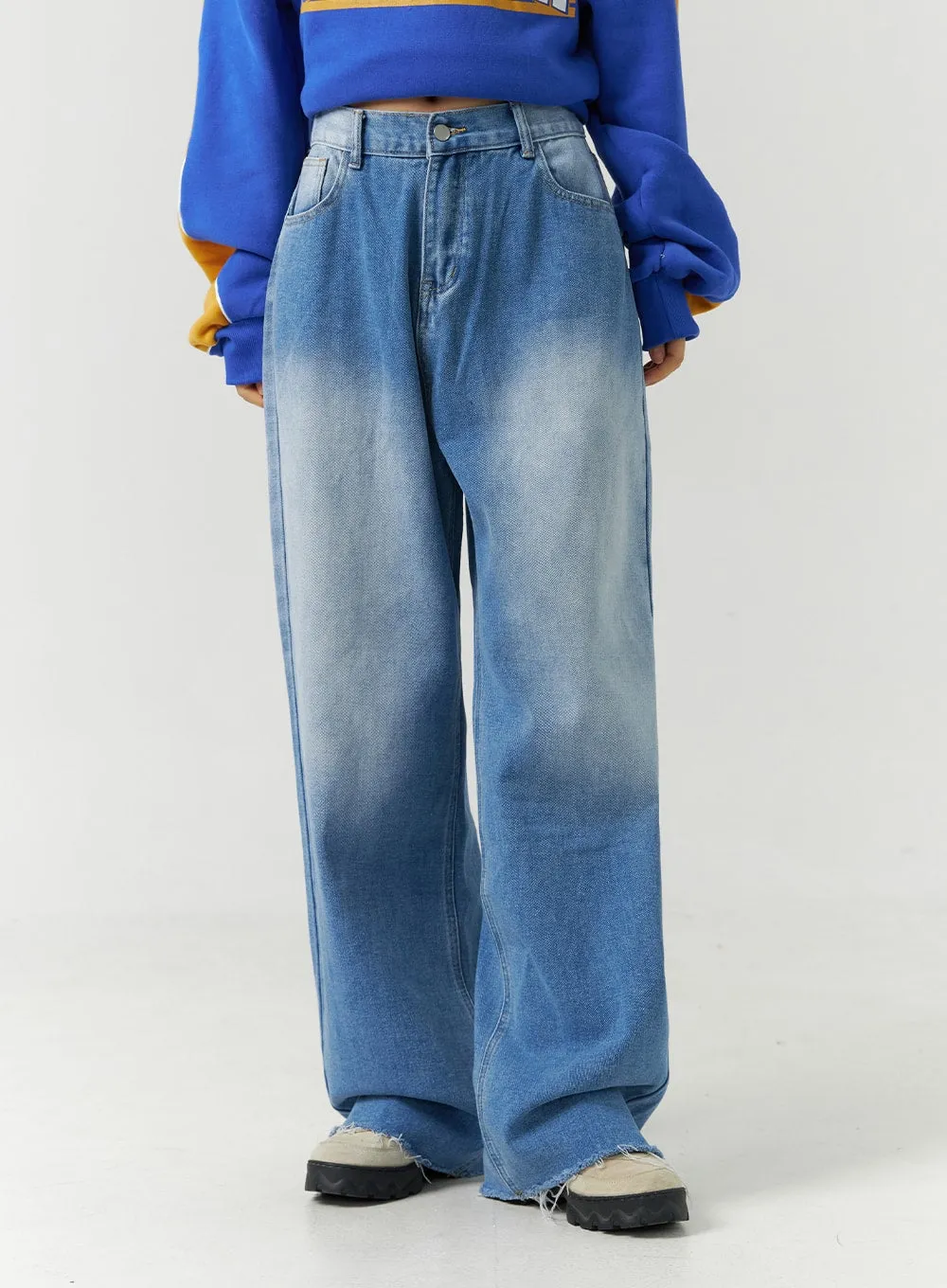 Full-Length Mid-Rise Wide Leg Jeans CD301