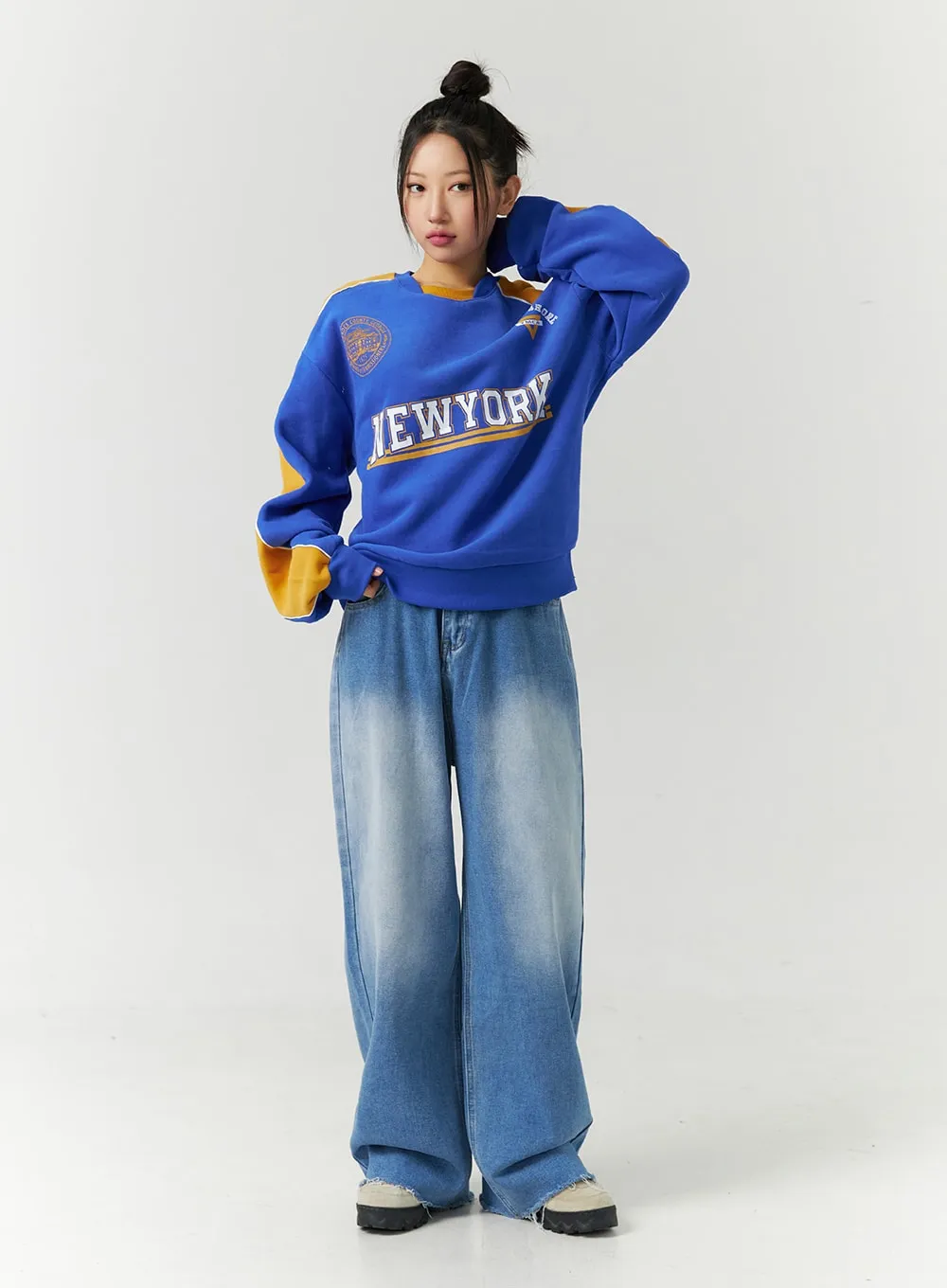 Full-Length Mid-Rise Wide Leg Jeans CD301