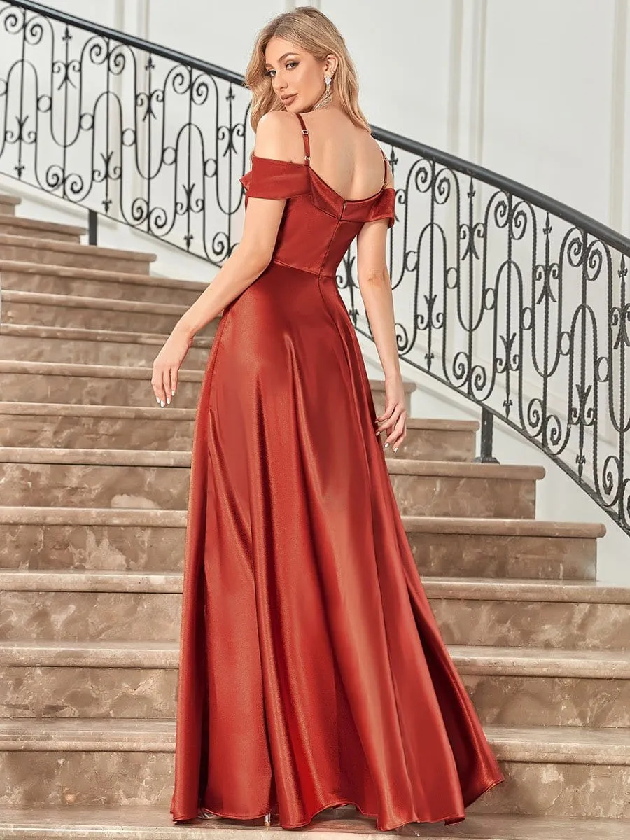 Jeweled Belt Sweetheart Off-Shoulder A-Line Evening Dress