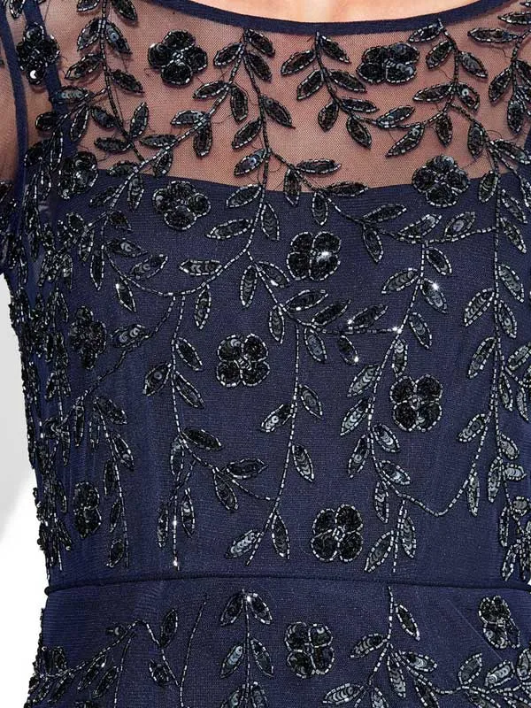 Juliette Navy Hand Beaded Gown