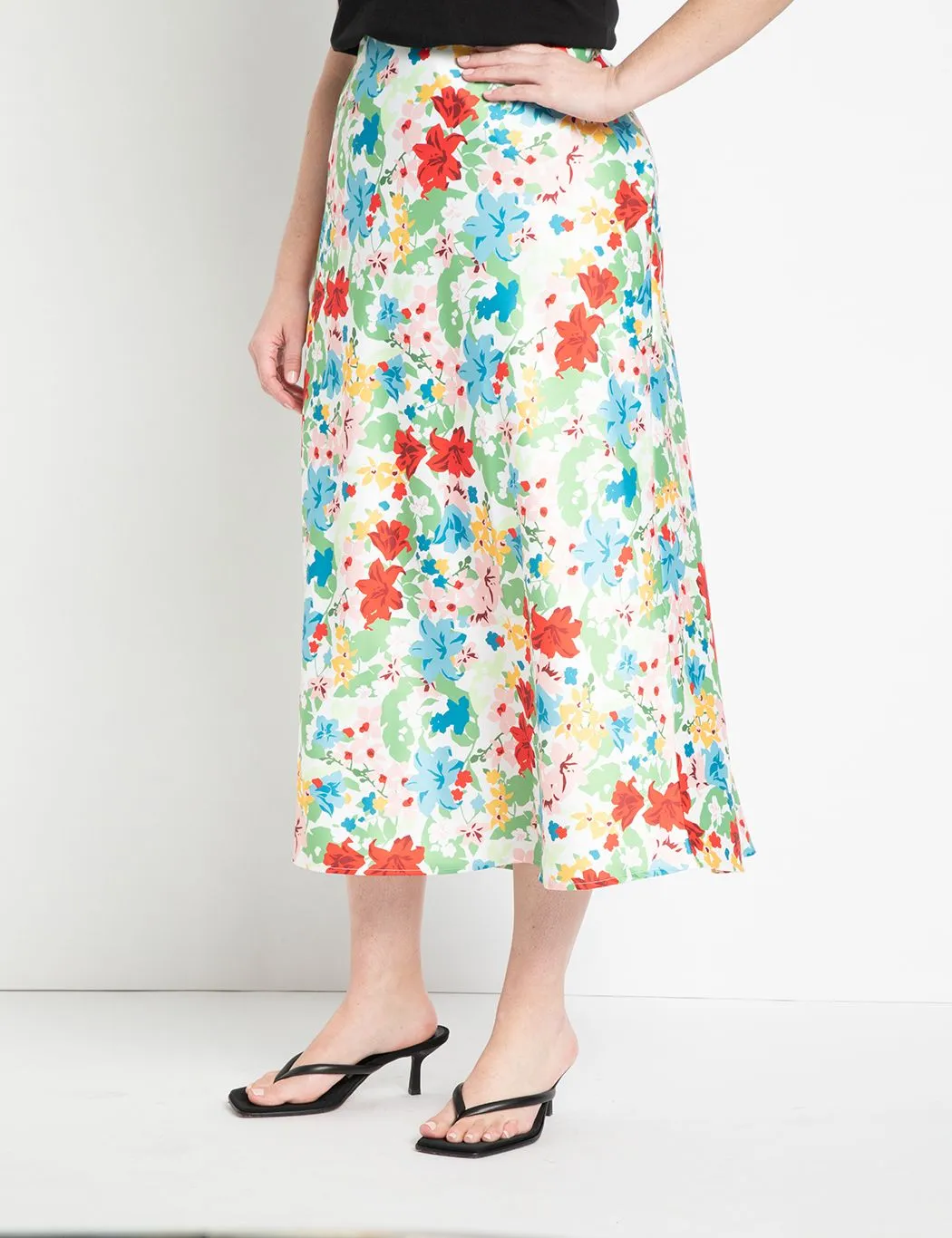 Long Satin Skirt in Ok Bloomer