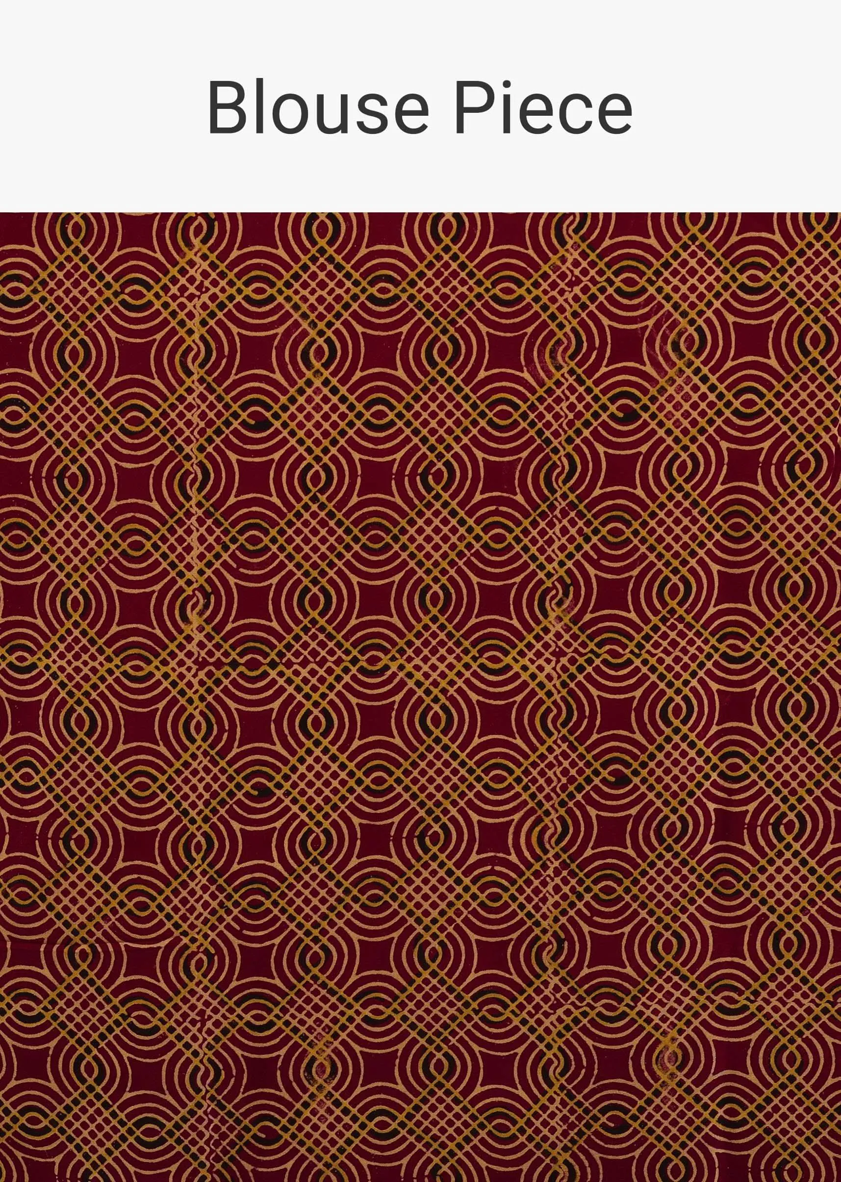 Maroon Red Saree In Satin With Ajrakh Block Print And Brocade Work