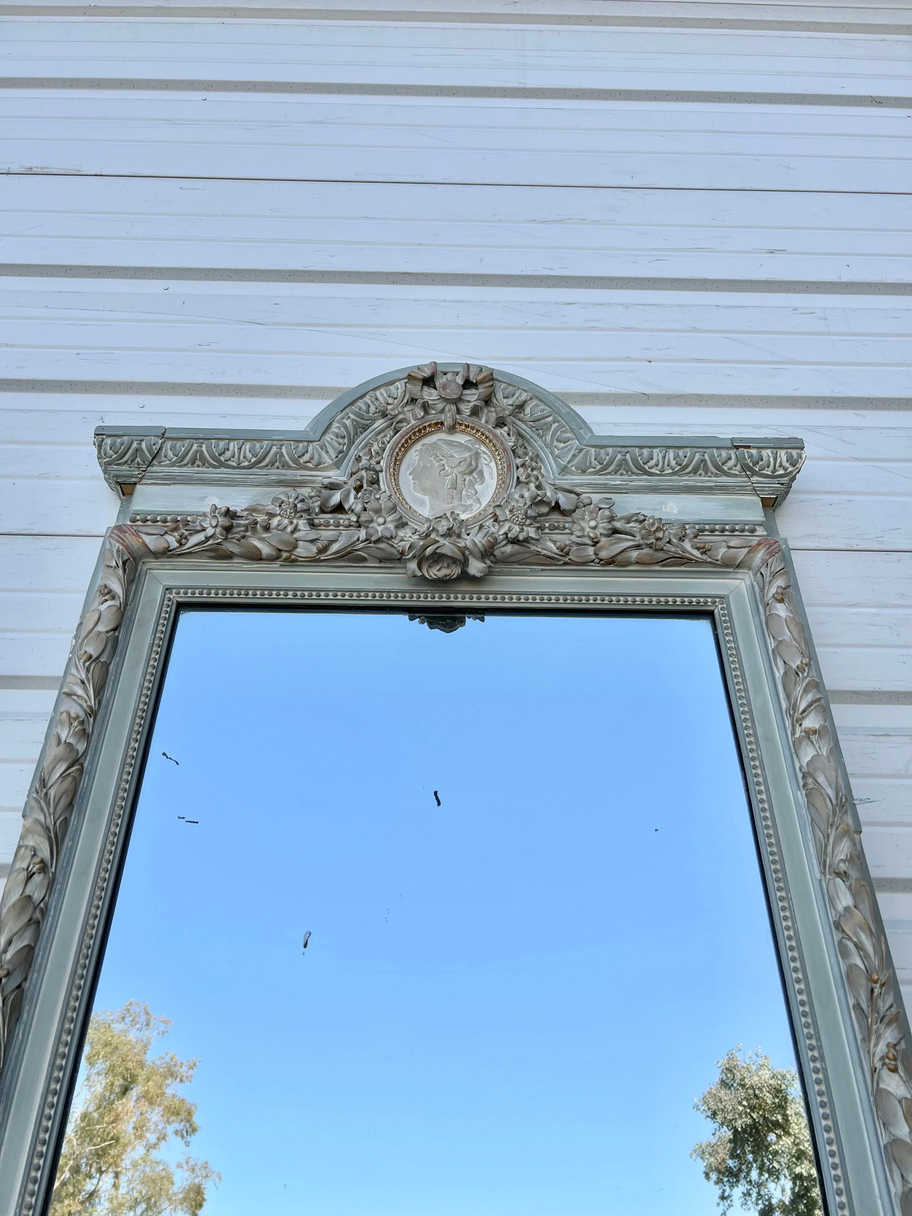Painted French Full Length Rectangle Mirror