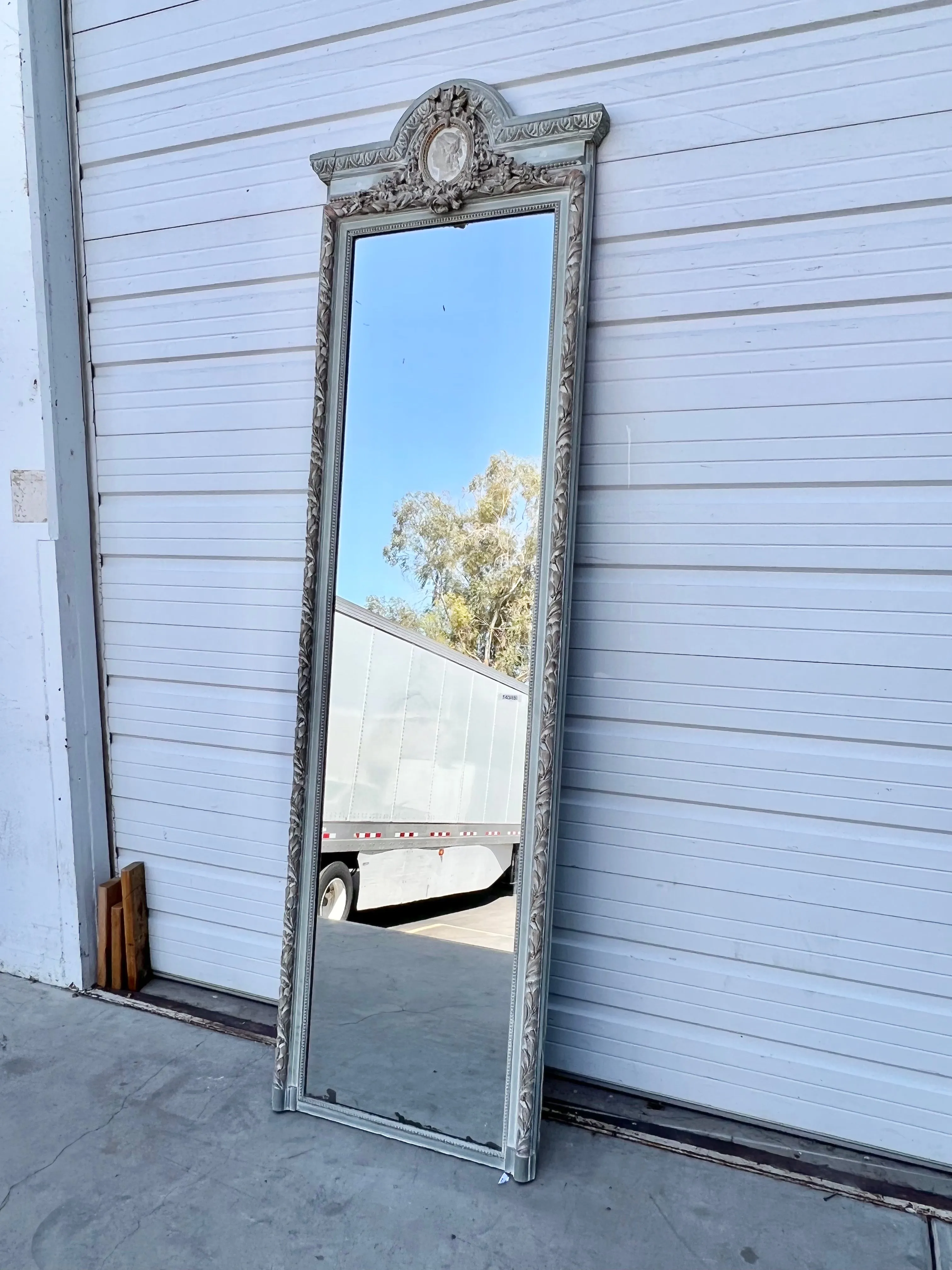 Painted French Full Length Rectangle Mirror