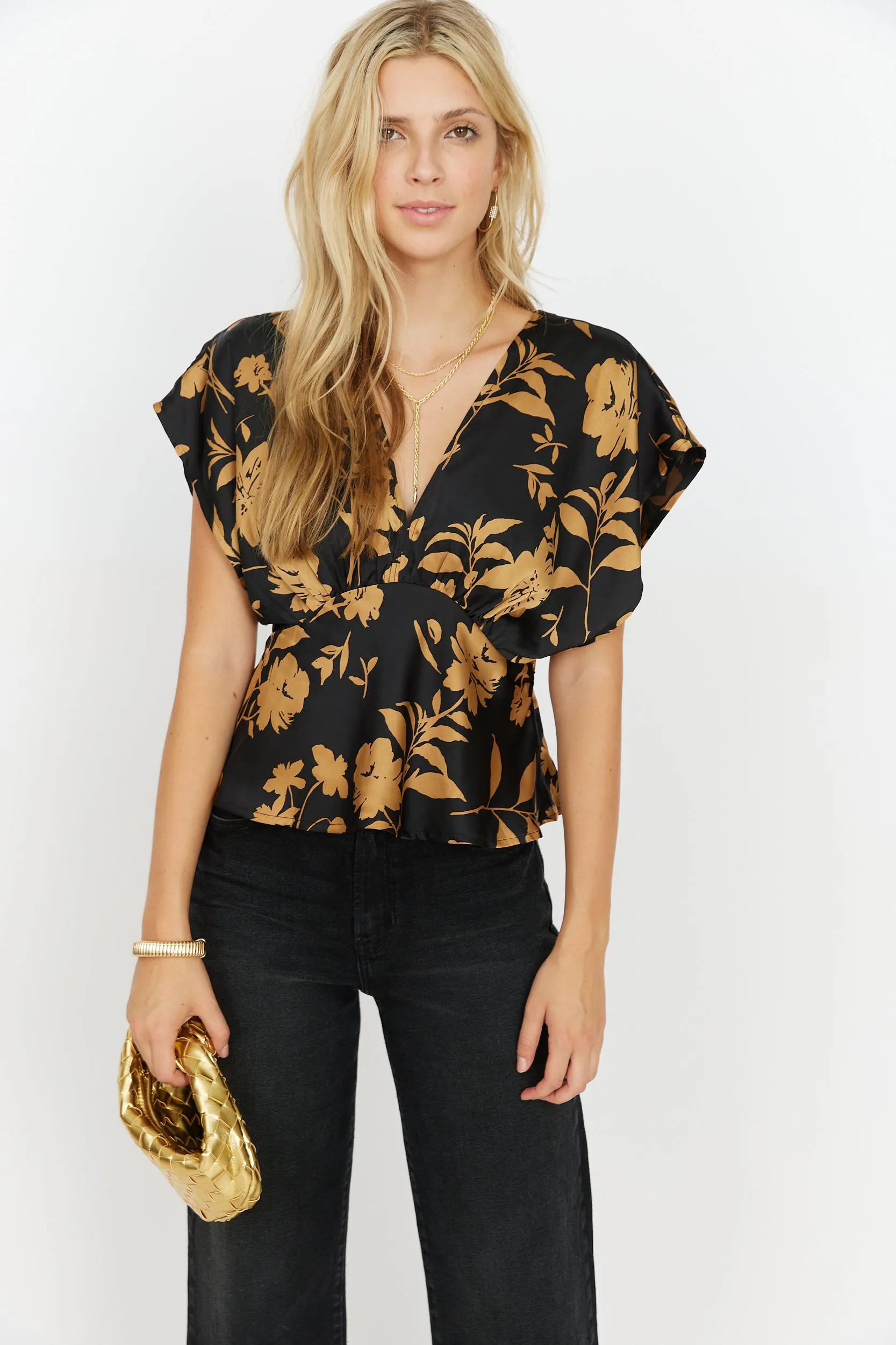 SALE - Mabel Floral Satin Blouse