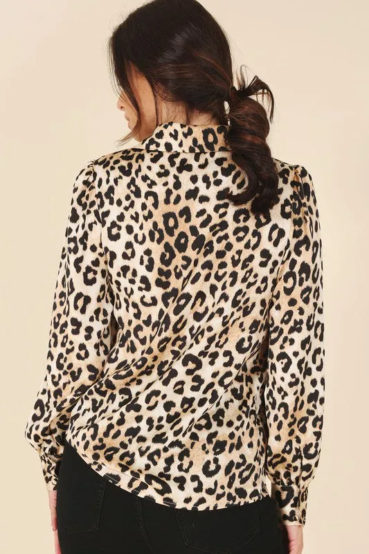 *Satin leopard blouse