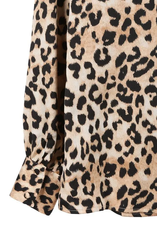 *Satin leopard blouse