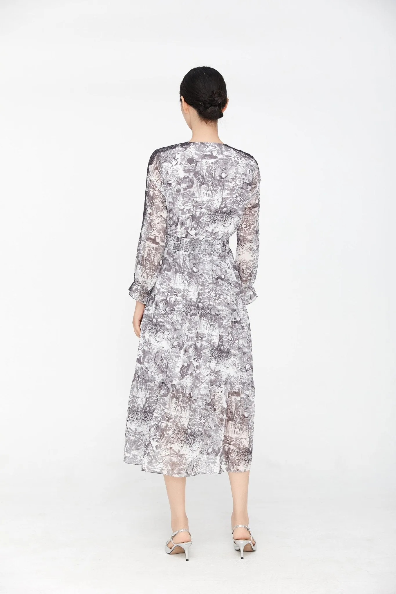 Smoke Grey Long Sleeve Maxi Dress