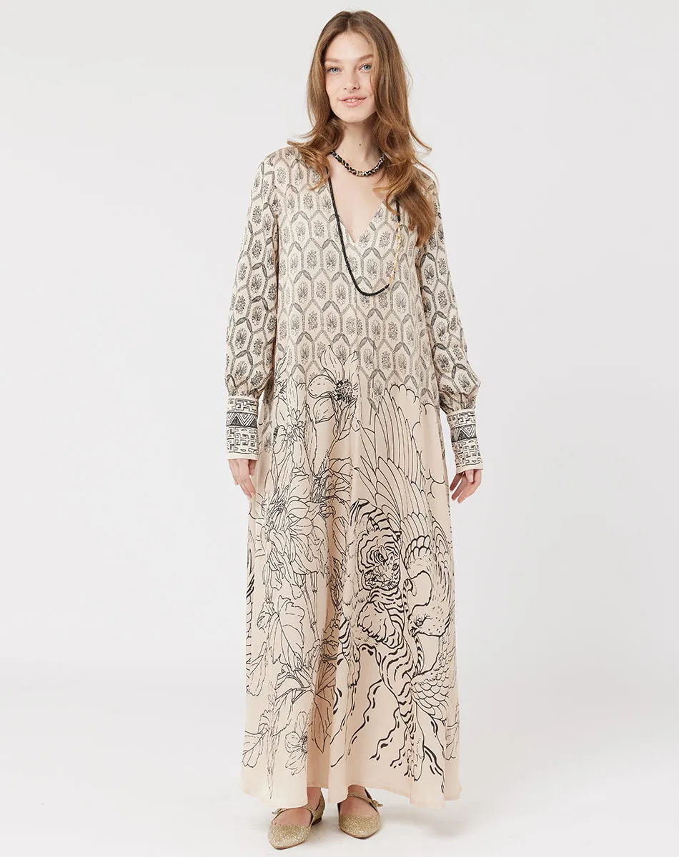 Sophie Flared Maxi Blossom Dress