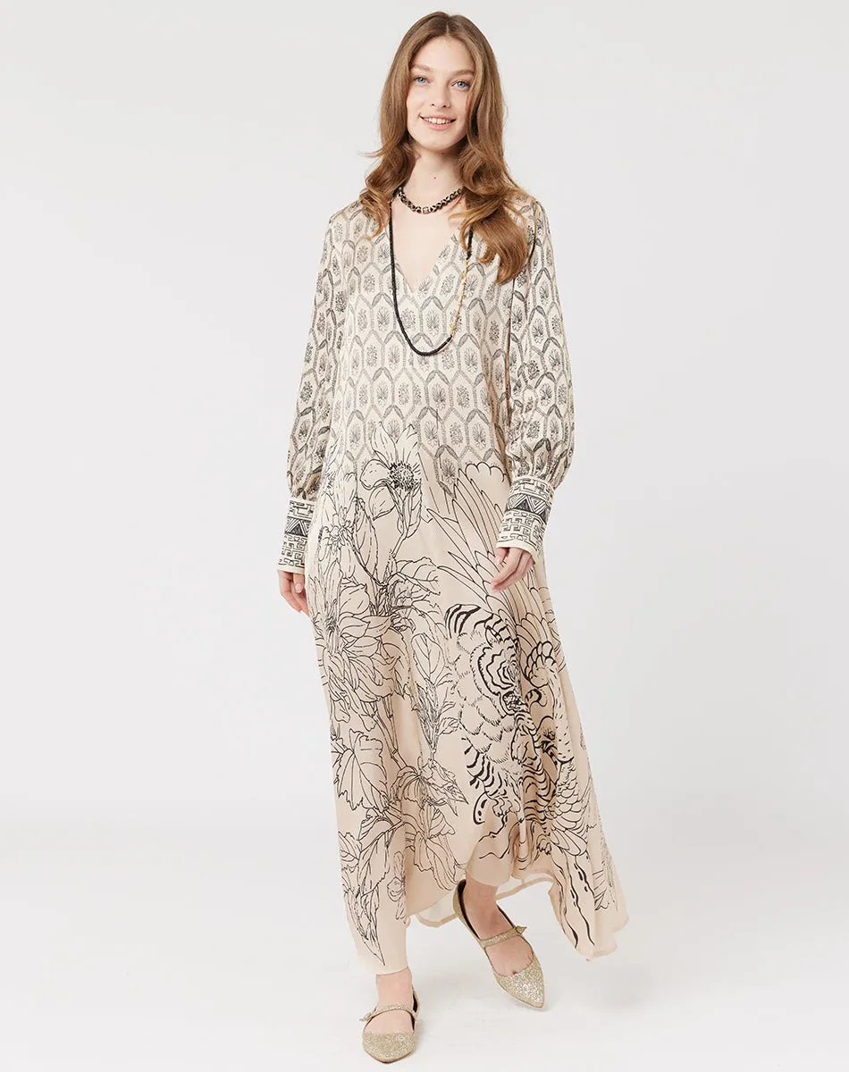 Sophie Flared Maxi Blossom Dress