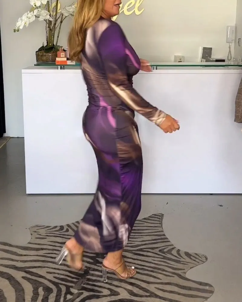 Valeria | Elegant V-Neck Slit Dress