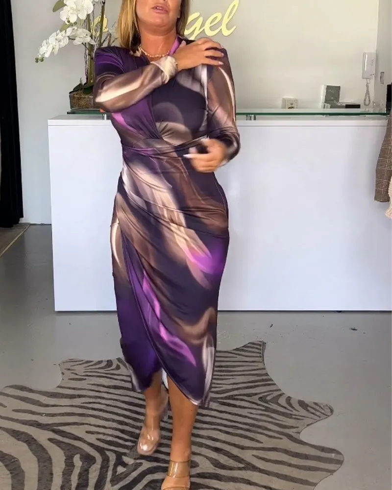 Valeria | Elegant V-Neck Slit Dress