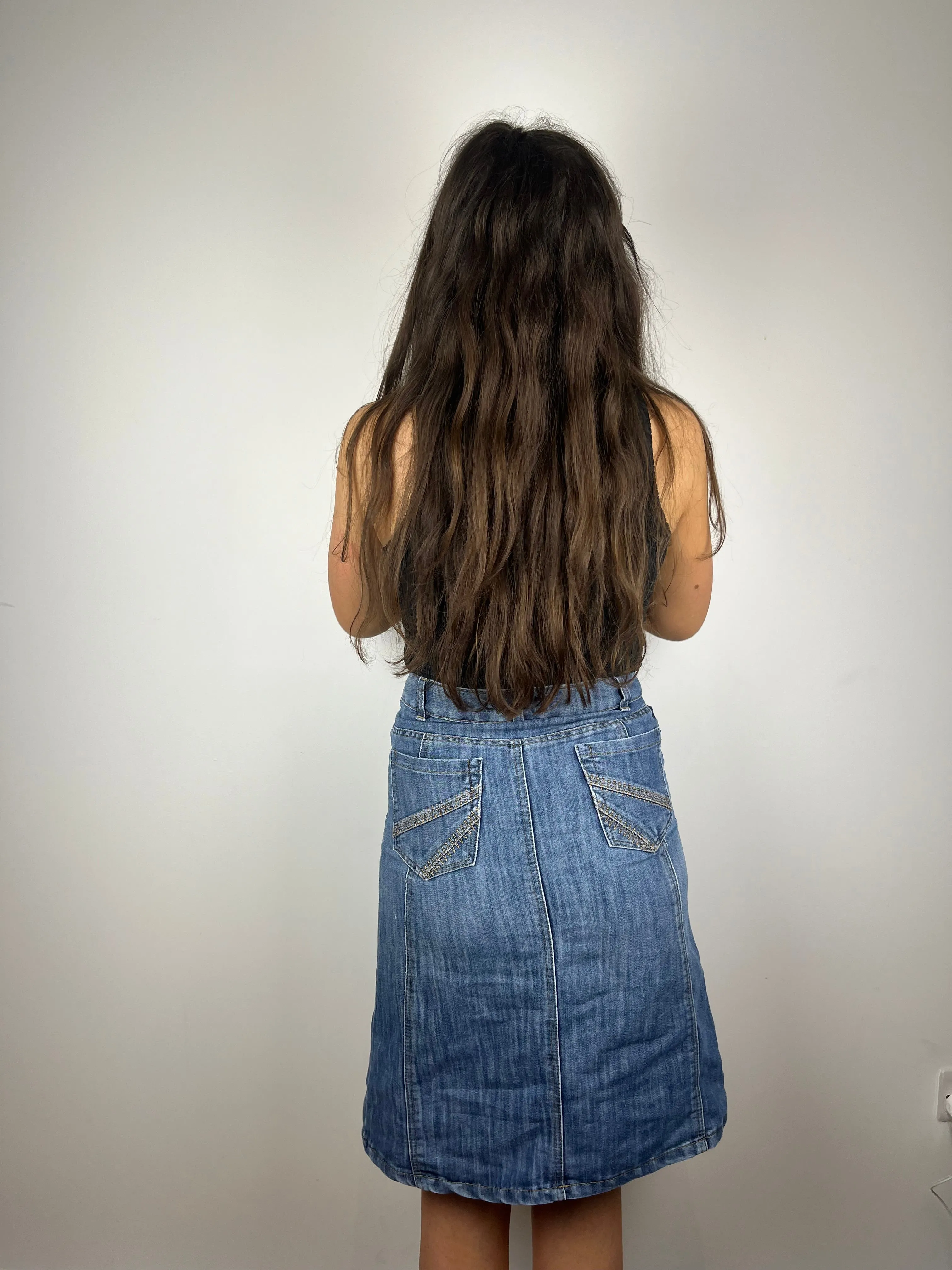 Vintage Y2K Denim Midi Skirt