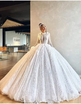 White Ball Gown With Fur