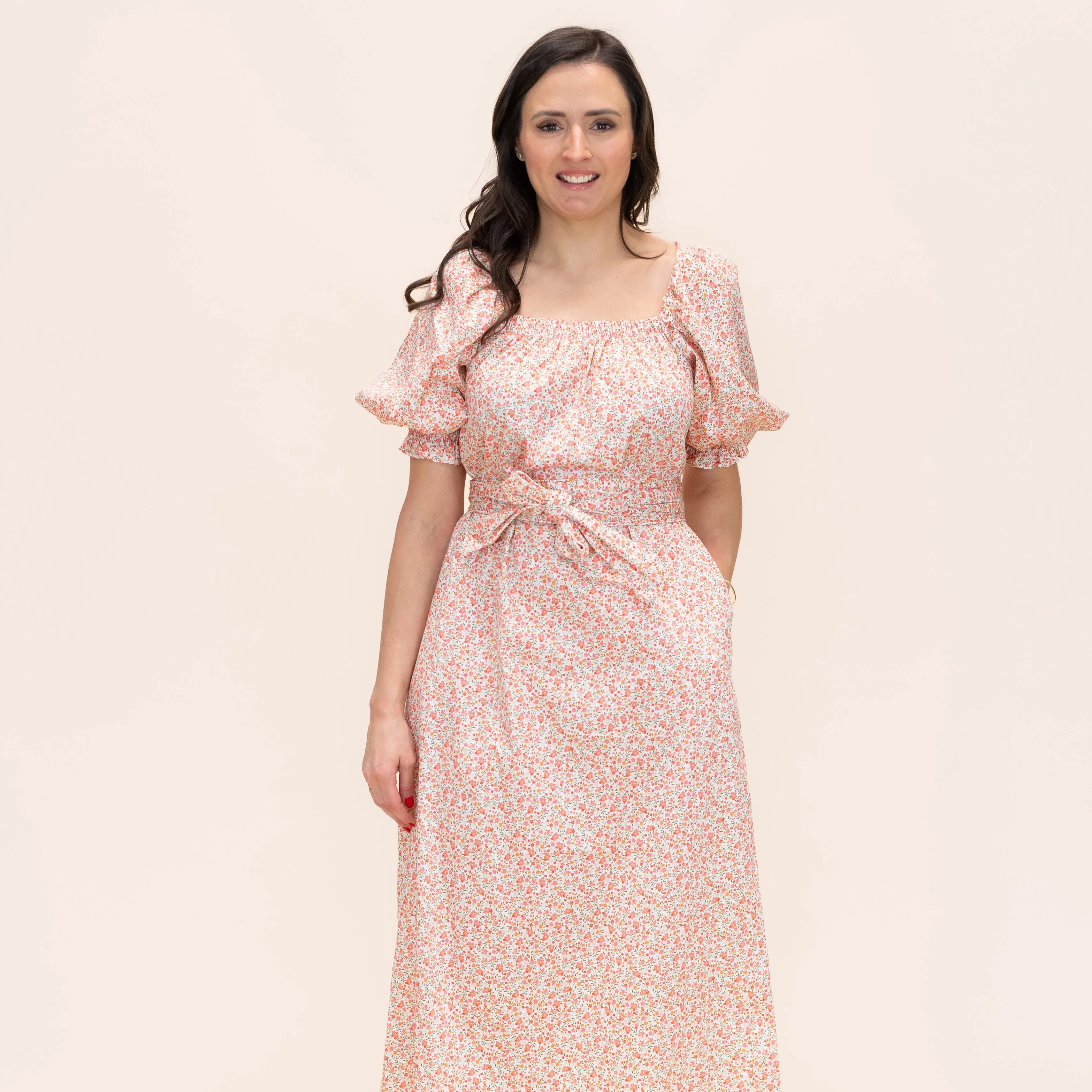 Women's Bonjour Dress - Peach Floral