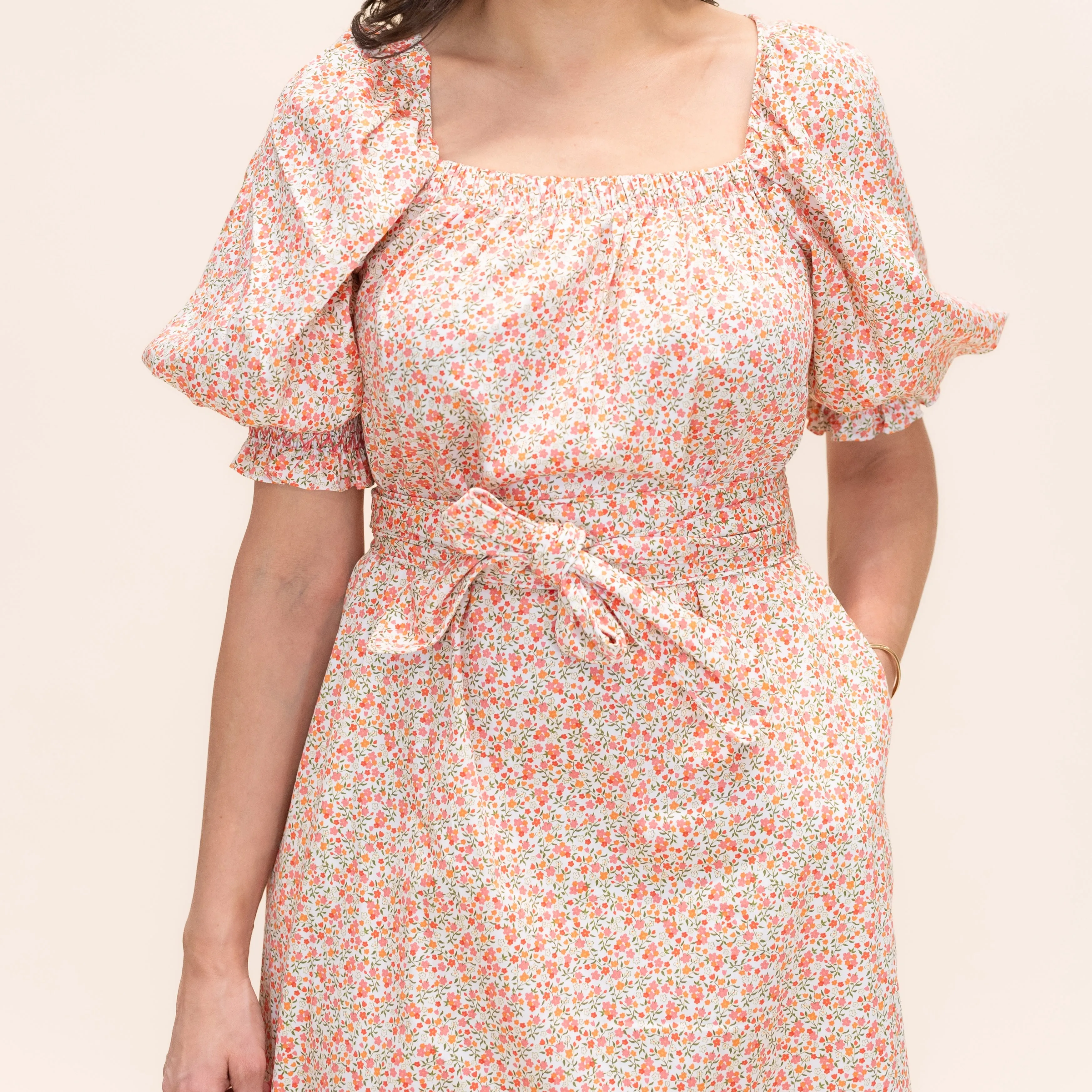 Women's Bonjour Dress - Peach Floral