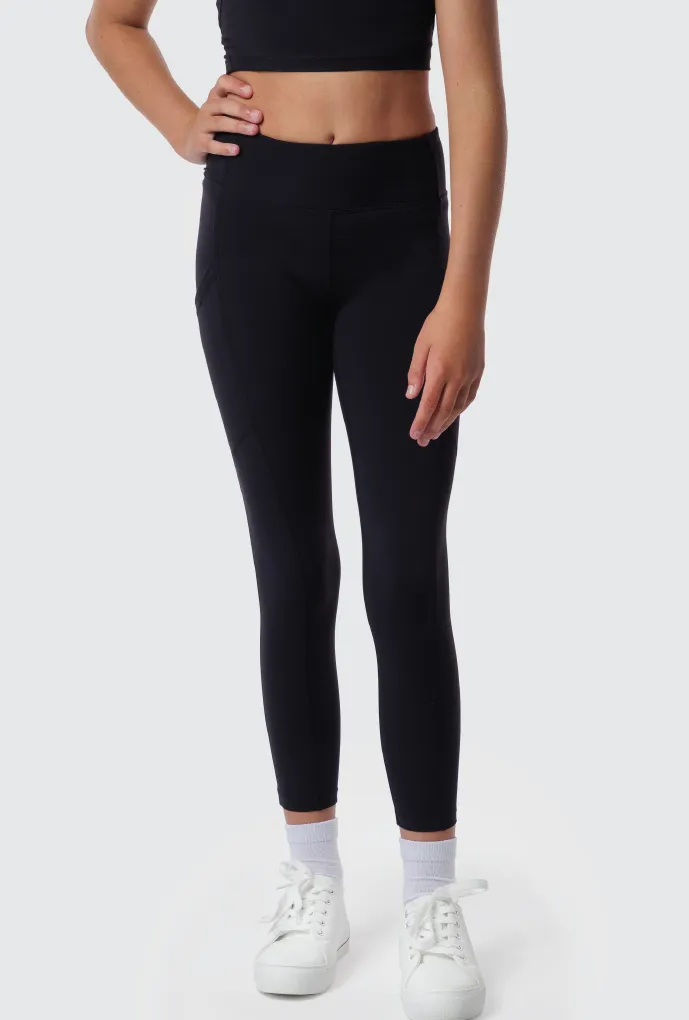 Zodiacs Girls Luxe Black Full Length Tights